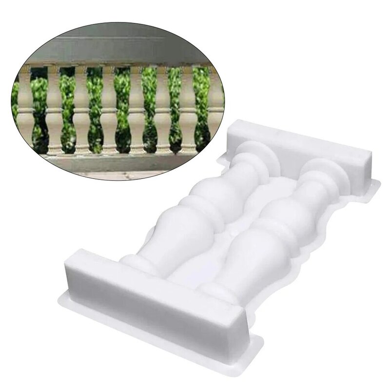 Molde de columna romana de plástico para balcón, pavimentación de valla de jardín blanca, barandilla reutilizable, mejora decorativa, fácil de aplicar