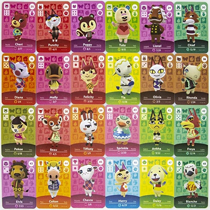 72pcs/lot Animal Crossing Mini Cards Ntag215 NFC Card Work For NS Switch New Horizons