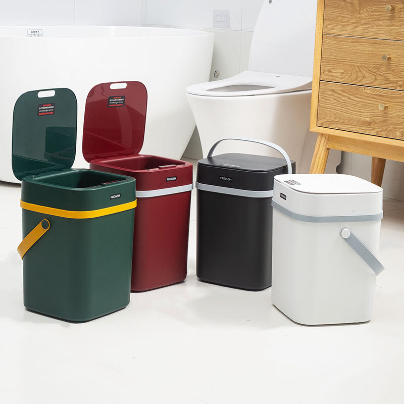Smart Sensor bidone della spazzatura induzione automatica calciare cestino cucina bagno cestino wc bidone impermeabile con coperchio 10/12L