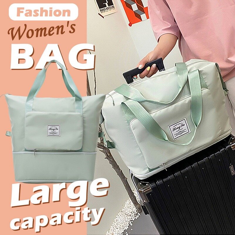Large Capacity Foldable Travel Bag For Women Multifunctional Waterproof Outdoor Travel Bag Beach Shoulder Bag Unisex Sports Bag