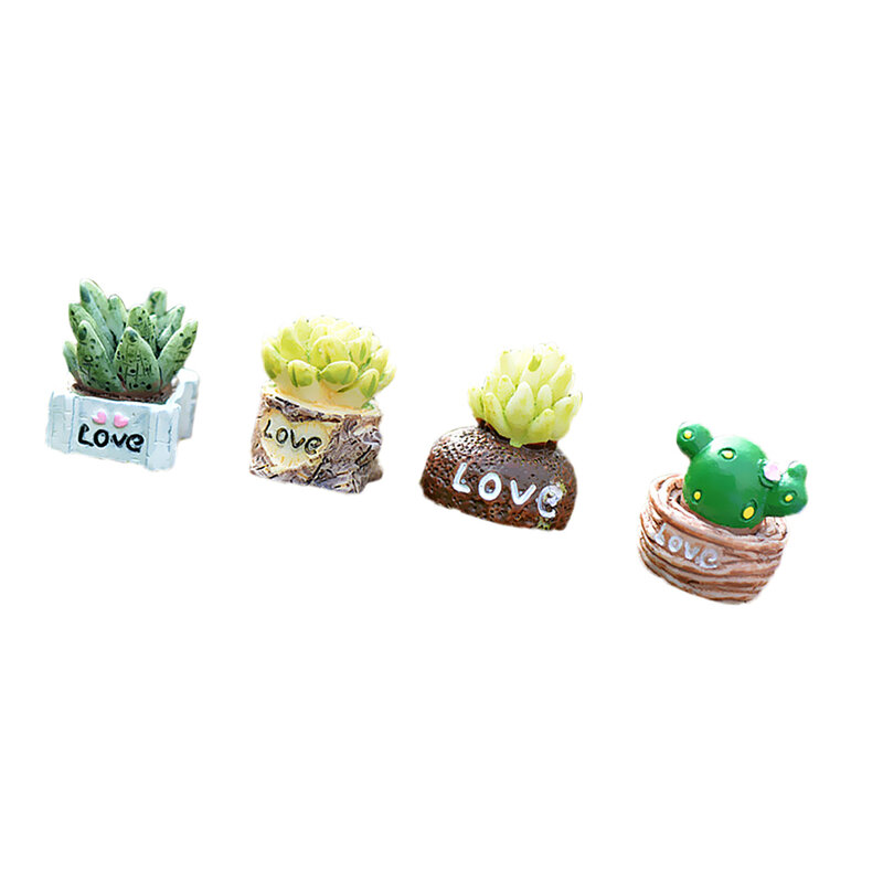 4 sztuk śliczne Mini żywica miłość statua miniaturowy bajkowy ogród mikro element dekoracji krajobrazu