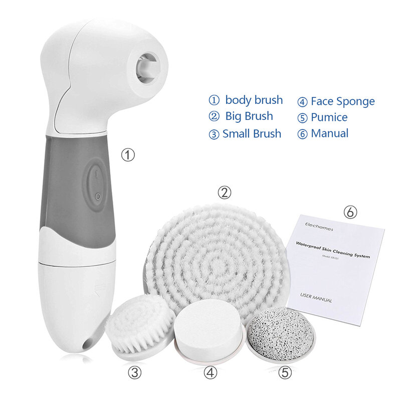ไฟฟ้า Pore Cleansing แปรงทำความสะอาดผิวหน้า5 In 1 Ultrasonic Scrubber แปรง Face Massagers เกาหลี Skincare เครื่องมือ