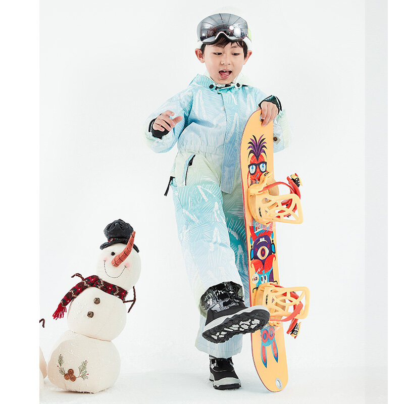 Crianças Quente À Prova D' Água de Neve Macacão 2021 Novas Crianças One-Piece Macacão De Esqui-30 Grau Meninas Terno do Snowboard do Esqui Roupa Dos Miúdos