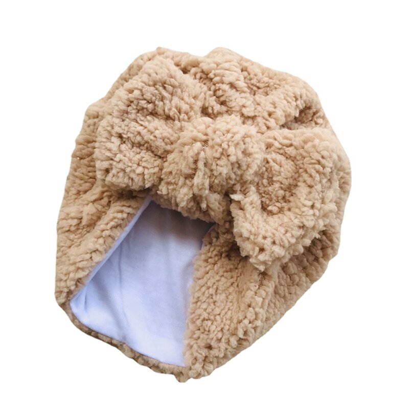 Crianças cor sólida bowknot quente chapéu macio pele-friendly bebê meninas gorro bonés infantil headwear acessórios para o cabelo presente de aniversário