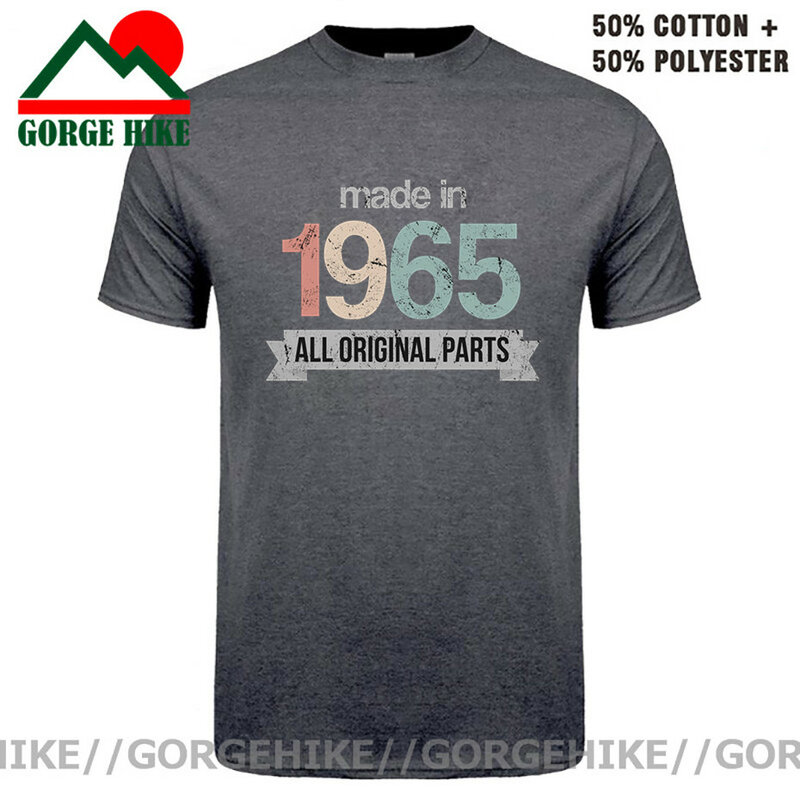 Футболка мужская из хлопка, с коротким рукавом, винтажная уличная футболка, подарок на 55 день рождения, сделано в 1965