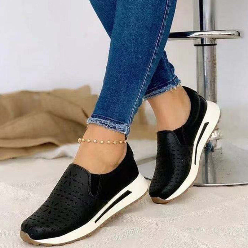 2021 الصيف النساء شبكة الأحذية تنفس ارتداء مقاومة حذاء مسطح موضة عادية مريحة النساء أحذية مشي المتسكعون