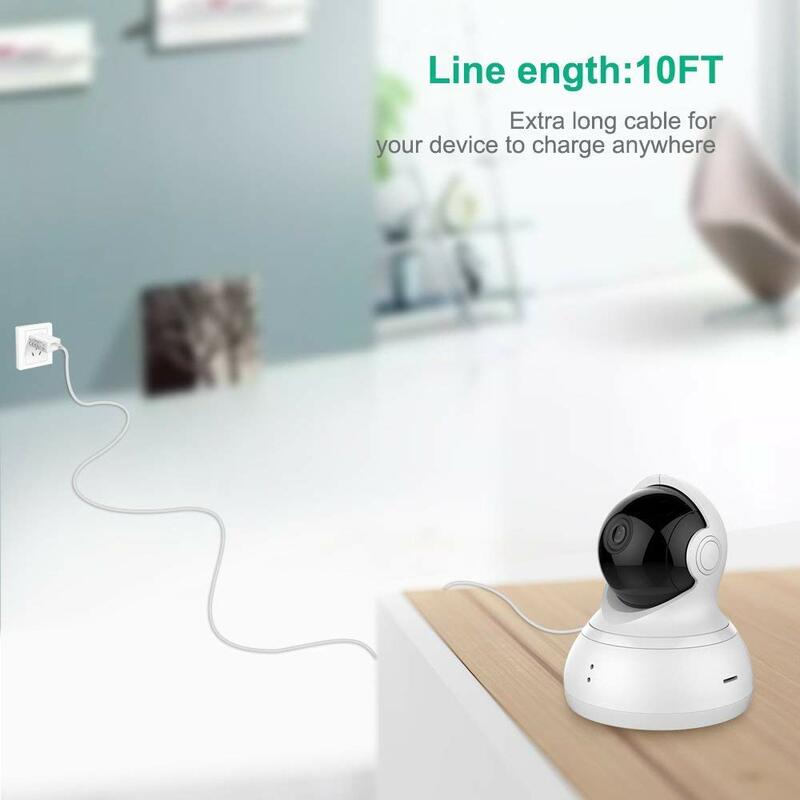10FT Extra Lange Usb Naar Micro Usb Power Verlengkabel Voor Neos Smartcam Nest Camera Indoor (2 Pack/ wit)