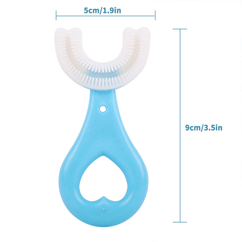 Cepillo de dientes de silicona para limpieza de la boca, en forma de U, Manual, con patrón de dibujos animados, cuidado bucal para bebé