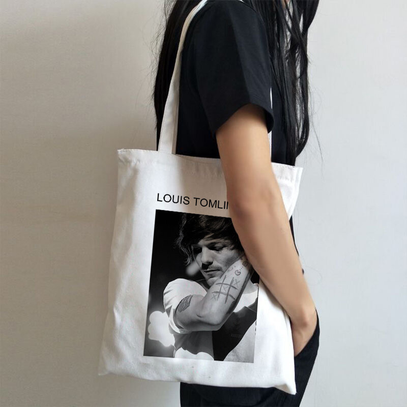 Louis Tomlinson pareti borse Shopper a una direzione borsa Shopping borsa Tote borsa a tracolla borse di tela borsa College di grande capacità