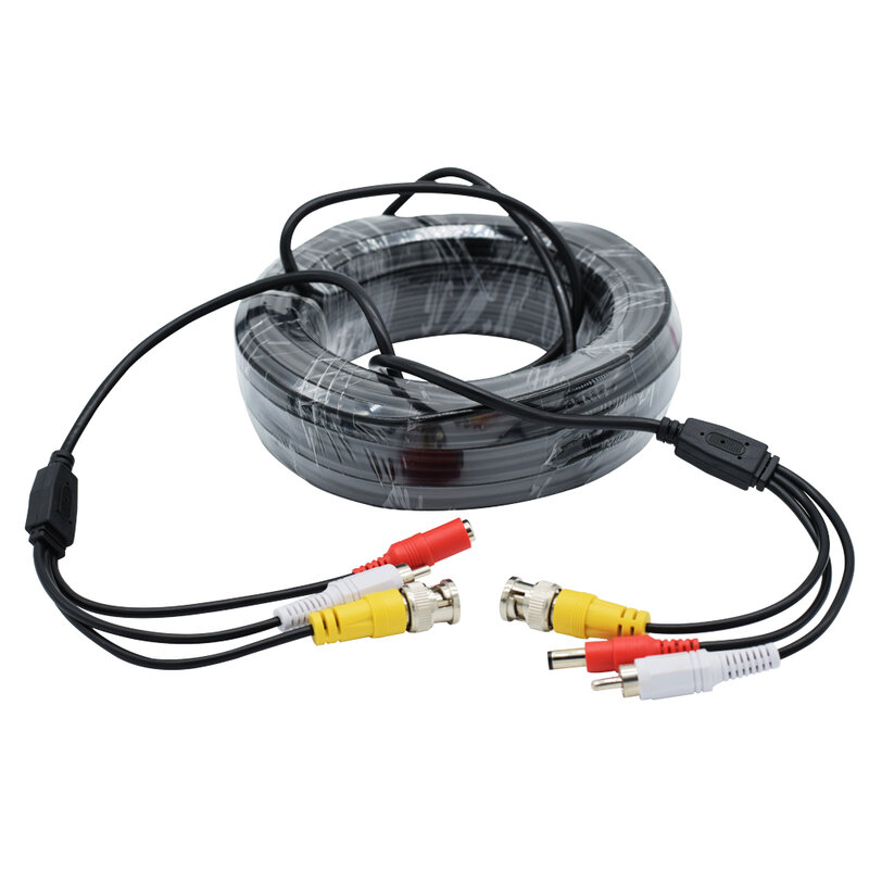 Cabo bnc ahd bnc + rca + conector dc 3 em 1 cabo de extensão de áudio de vídeo de alimentação fio plug and play para sistema de câmera de segurança