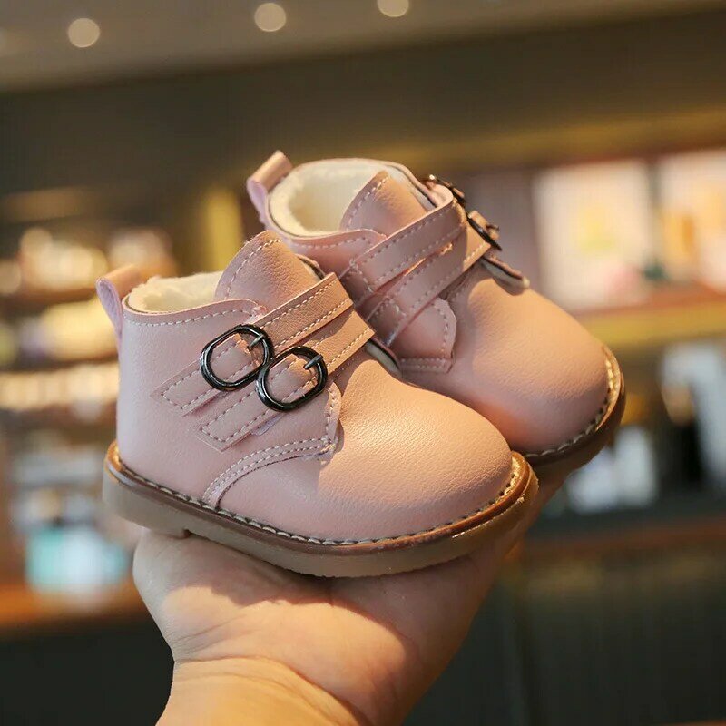 2021 جديد حذاء طفل أحذية للأطفال مارتن الأحذية لفتاة بولي Leather الجلود مقاوم للماء الخريف الشتاء الاطفال أحذية ثلج الفتيات الأحذية