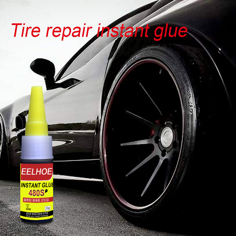 1 pçs 480s adesivos de carro reparação de pneus cola seladores preto super calafek reparação de borracha do automóvel pneu cola janela alto-falante selo reparação de pneus