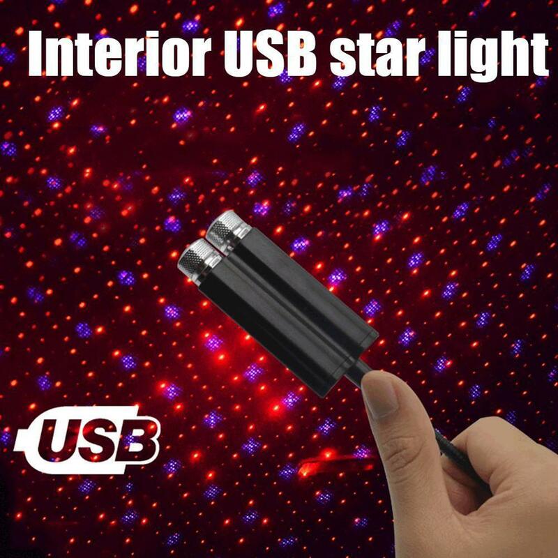 USB Pha Ô Tô Mái Ngôi Sao Đèn Nội Thất Đầy Sao Bầu Không Khí Xung Quanh Disco Máy Chiếu Laser Nhà Galaxy Trang Trí Đèn Trang Trí