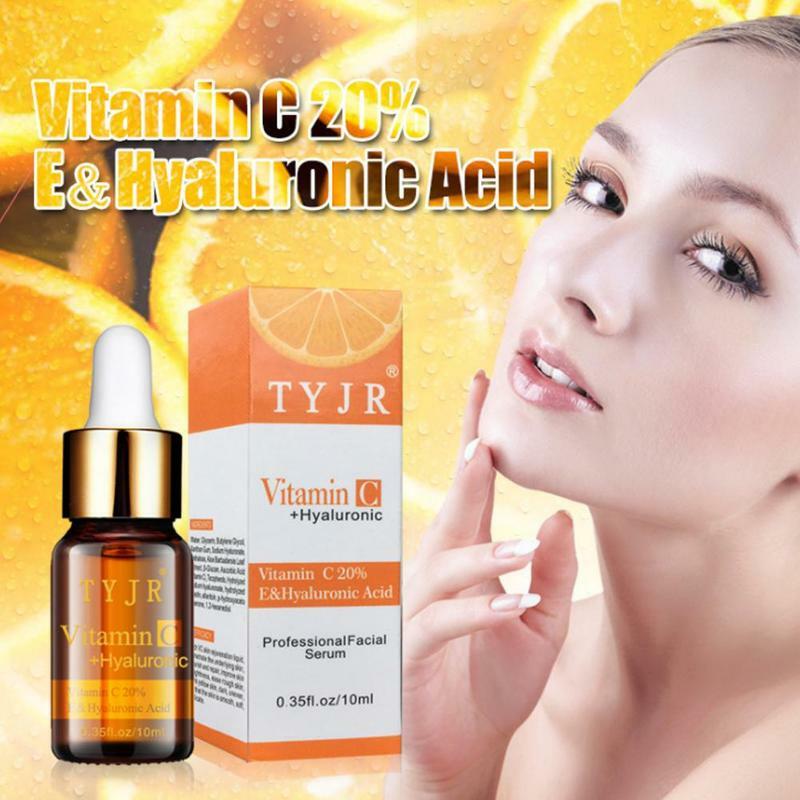 Sérum vitamine C 100% pur, liquide pour l'élimination des taches de rousseur, cicatrice d'acné, acide hyaluronique, Anti-rides, sérum pour le visage, huile, se décolore, taches foncées