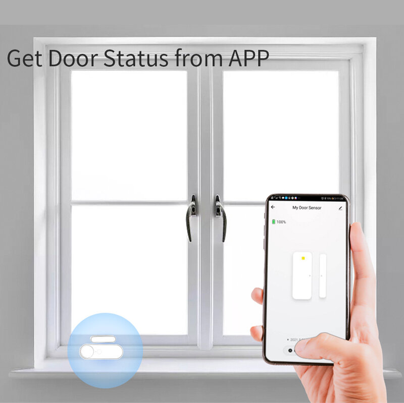 TUGARD D21 Tuya Smart WiFi Door Sensor Window Open/Close Detector App Control Support Alexa Smartlife Google Home Security Alarm