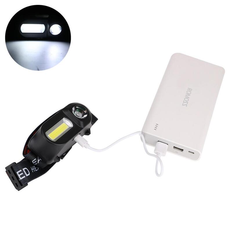 ZHIYU Mini Di Động Đầu Đèn Q5 + COB Đèn Pha LED Công Tắc Đôi 6 Chế Độ Sạc USB 18650 Đèn Pha Phù Hợp Cho cắm Trại