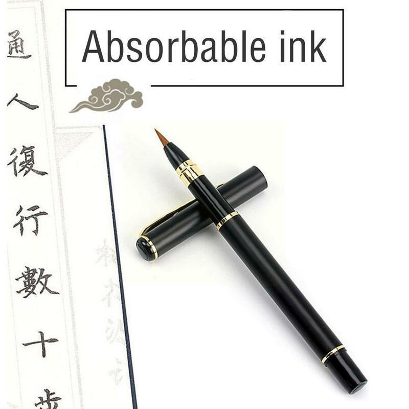 Draagbare Aquarel Borstel Pen Zachte Art Tekening Pennen Inkt Borstels Chinese Kalligrafie Pen Briefpapier Ondertekening Fontein Refilla M3O3