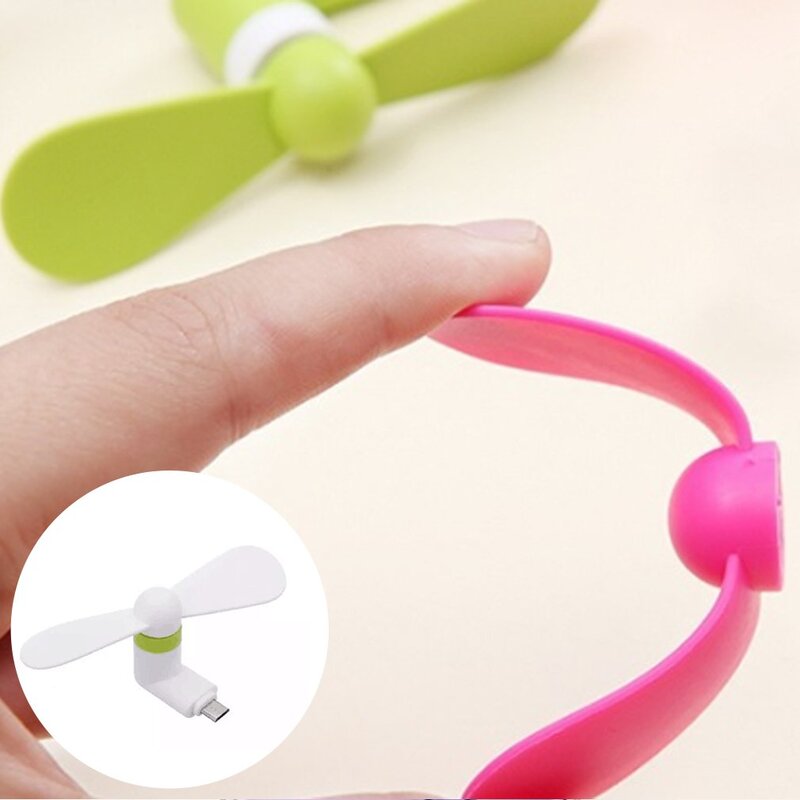5V 1W 2-in-1 Mini Cell Phone Fans Portable USB Fan for iPhone/iPad and Android Low Voice Mobile Phone USB Power Supplyr