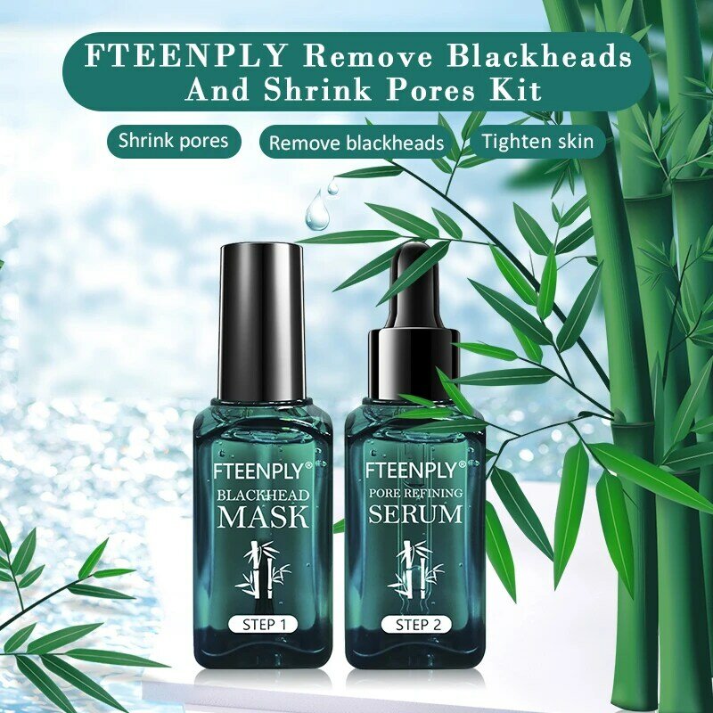 FTEENPLYマスクBamboo Blackhead Remover Facial Serum Black Peeling Mask OIL-CONTROL Face Skin Care Shrinks Pores Esseence Whitening