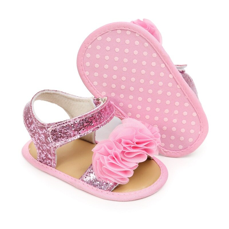 女の赤ちゃんのための夏の滑り止めサンダル,花柄の柔らかい靴底のファッショナブルな靴