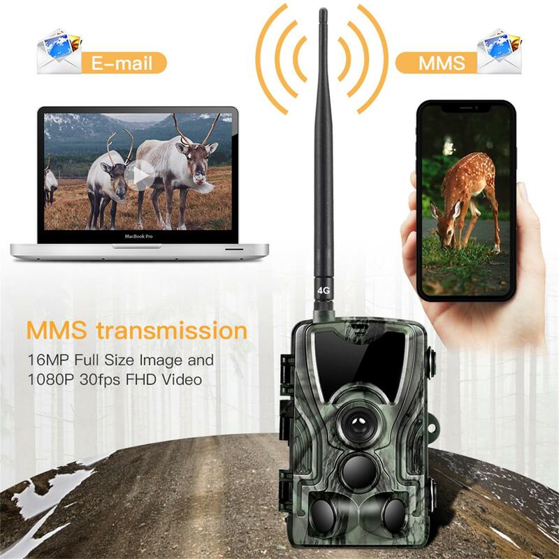 20mp 1080p Wireless Cellular Wildlife Camera 0.3 Second Infrared Surveillance Camera 4g Hunting Track Camera Mms Night Vision