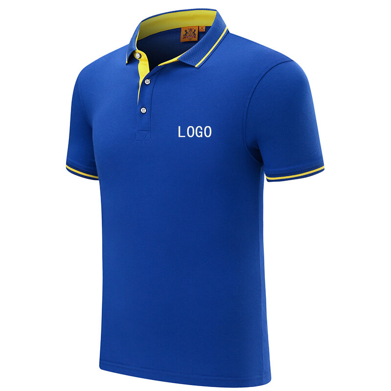 Personalizzato Camicia di Polo del Ricamo Stampato Con Il Vostro Disegno-Logo Per Il Gruppo School Squadra di polo camicia di Cotone Traspirante camicia Magliette e camicette magliette