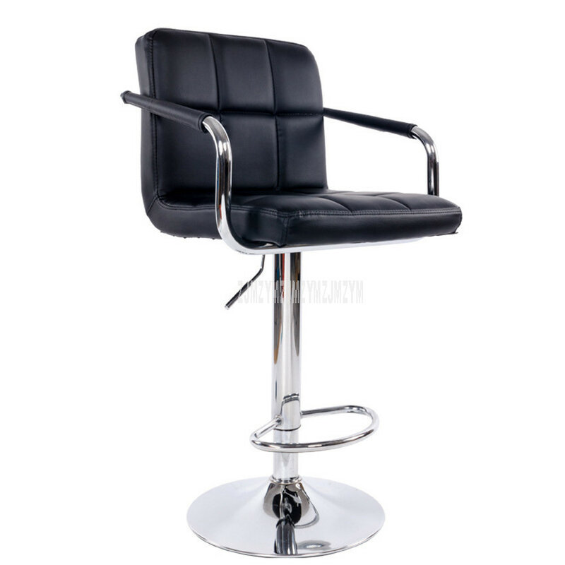 2pcs European style Lifting Swivel Bar Chair Rotating Height Adjustable PU Leather High/Low Bar Counter Chair With High Backrest