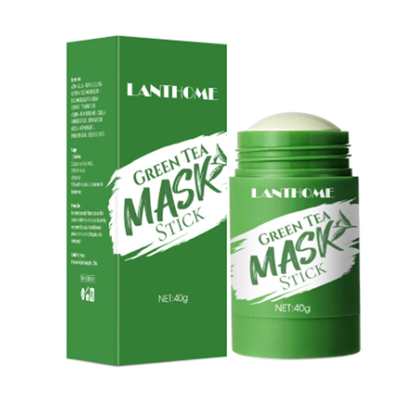 Máscara de limpeza profunda verde, utensílio de ovos para limpeza profunda, chá verde, máscara de desintoxicação, hidratante, para clareamento do rosto, máscara de lama verde