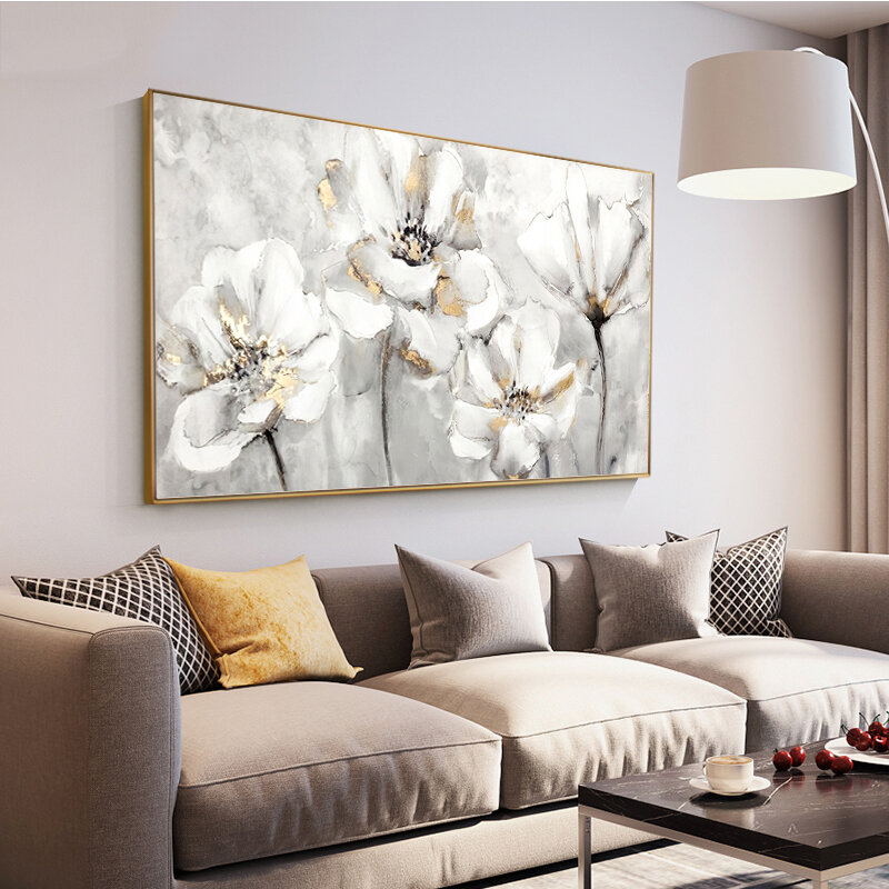 100% ręcznie malowane abstrakcja kwiatowa artystyczny obraz olejny na płótnie Wall Art bezramkowy obraz dekoracji na żywo pokój Home Decor prezent