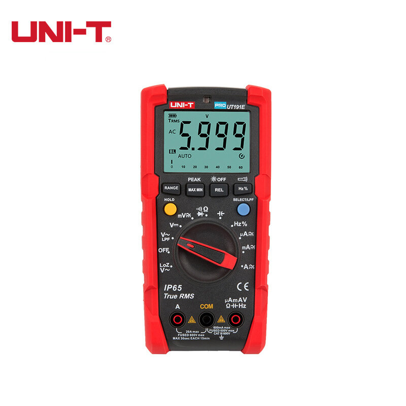 UNI-T UT191T UT191E Multimeter Profesional Industri Digital Universal Meter Tahan Air dan Tahan Debu 6000 Hitungan 20A Ammeter