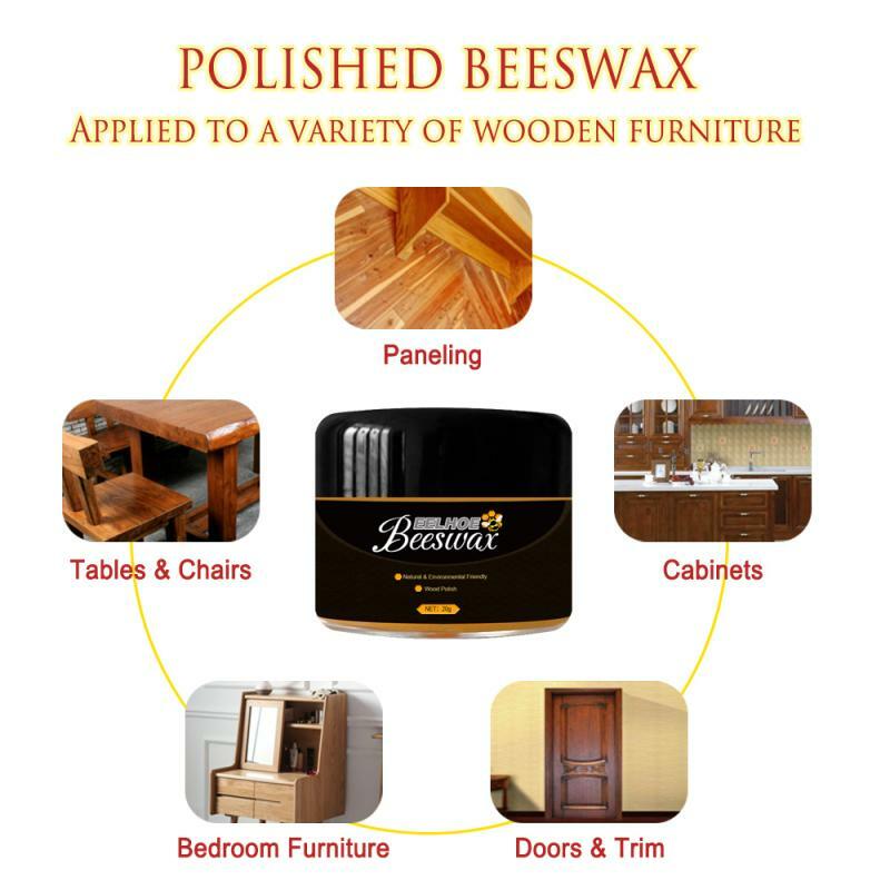 Cera de abeja para el cuidado de la madera, pulidor de madera maciza para el hogar, cuidado de muebles, pulidor de madera resistente al agua