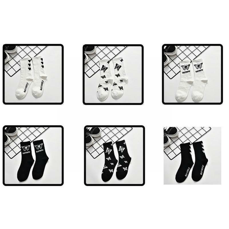 Nova moda feminina streetwear moda tamanho da ue moda harajuku tripulação meias meias skate 35-42 l3r0