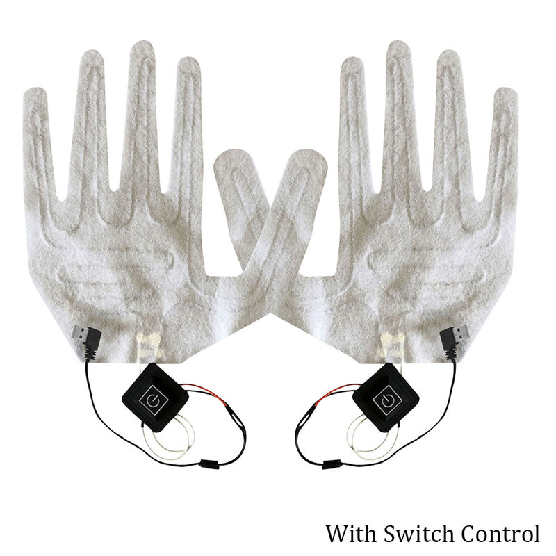 2 Stuks Usb Verwarmde Handschoenen Winter Warm Vijf-Vinger Handschoenen Verwarming Pad Elektrische Verwarming Film Handschoen Verwarming Vel Voor vissen Jacht
