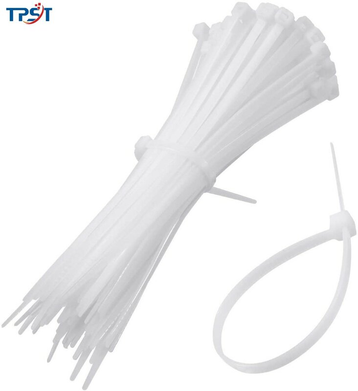 Suportes de base autoadesivos do laço do cabo do laço do fecho de correr de 5 pacotes com cabo de múltiplos propósitos (comprimento 150mm, largura 2 cm, branco)