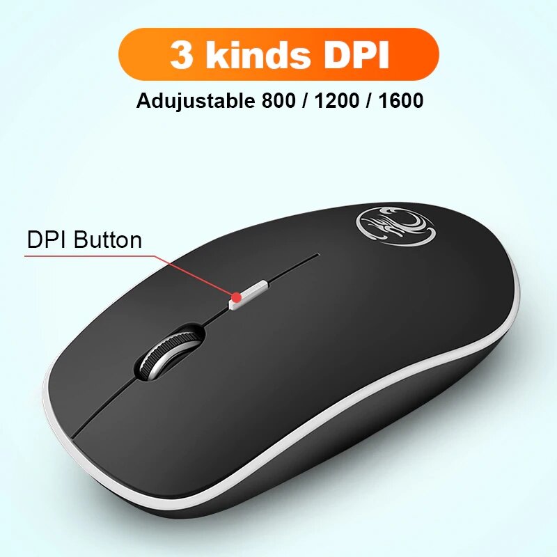Ratón inalámbrico para ordenador, Mouse ergonómico silencioso, Mini PC, 2,4 GHz, USB, óptico, 1600DPI, 4 botones para portátil