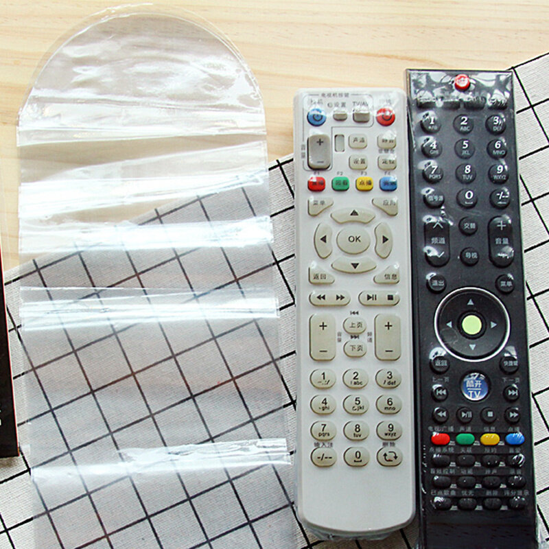 5 pçs plástico controle remoto capa termoplástico filme termoplástico à prova ddustágua dustproof tv ar condicionado controle remoto caso