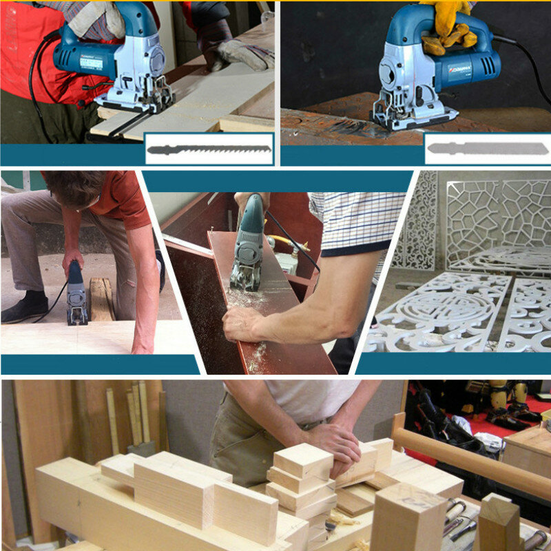 14Pcs U-schaft Jig Sägeblatt Set Sortierte Metall Stahl Jigsaw Klinge Fitting für Holz Kunststoff Schneiden Werkzeuge