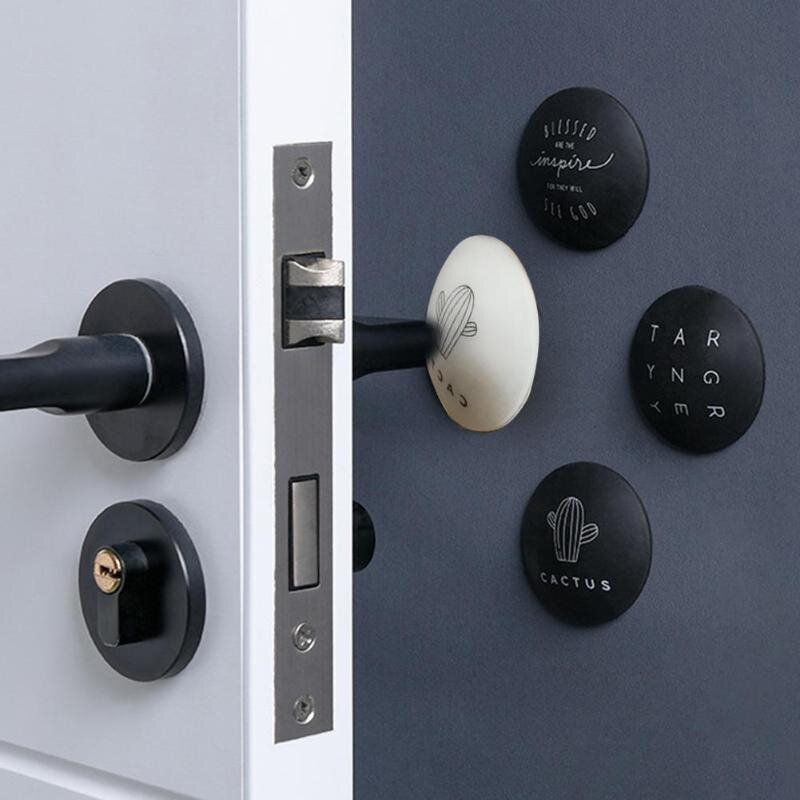 Porta de silicone redonda alça pára-choques auto-adesivo punch-livre protetor de parede almofadas casa anti-colisão rolhas de porta