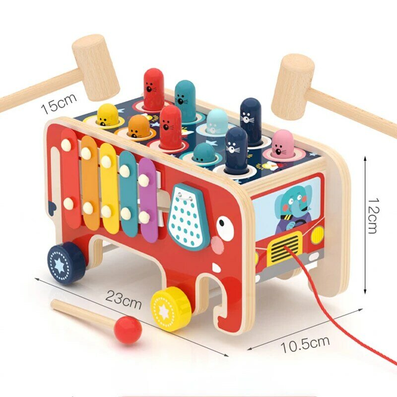Crianças de madeira montessori whac-a-mole brinquedo multifuncional batida slide aprendizagem precoce educacional sensorial bab brinquedos de presente das crianças