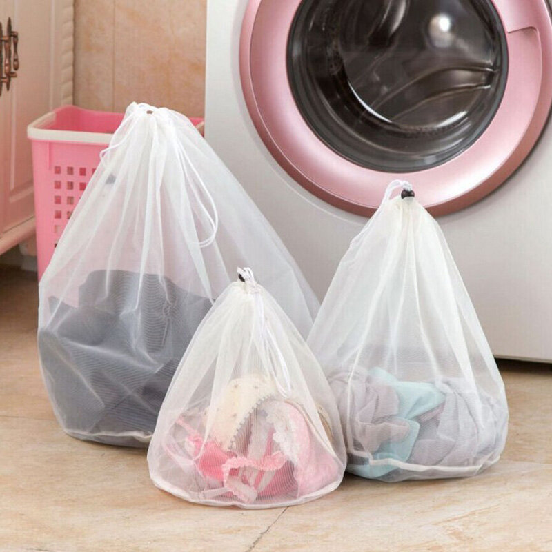 Zagęścić zawiązywany woreczek do prania wysokiej jakości odzież pielęgnacja z drobnymi oczkami torby biustonosz bielizna worki na pranie przechowywanie prania