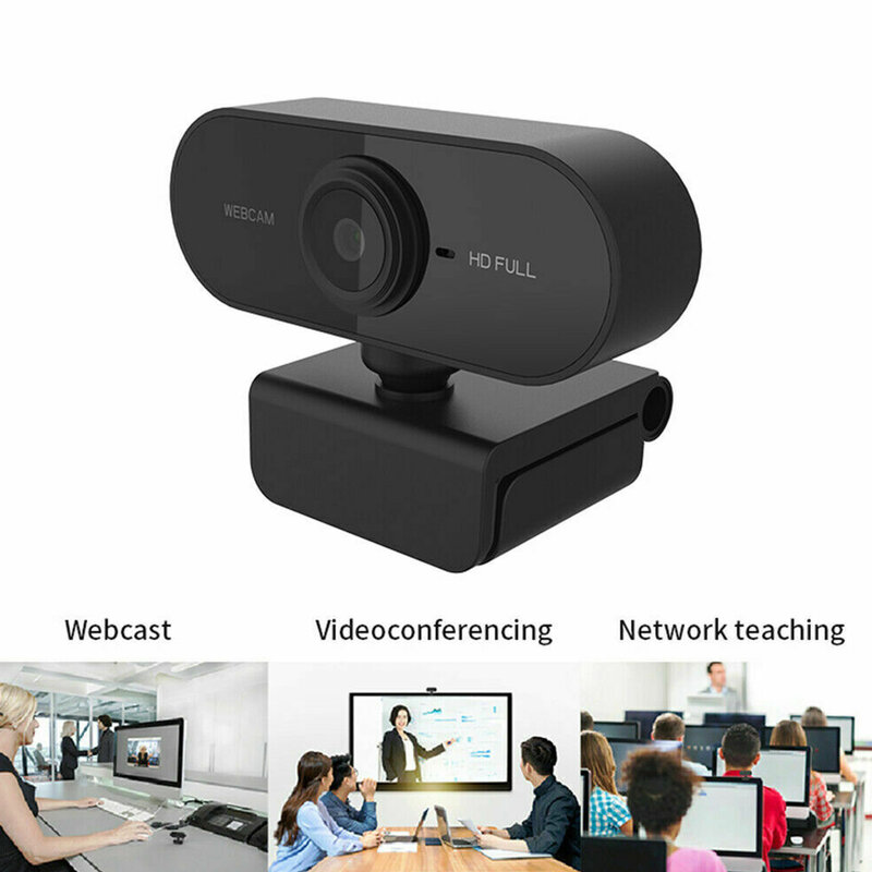 Webcam HD 1080P Komputer PC Mini Kamera Web dengan Mikrofon Kamera Yang Dapat Diputar untuk Siaran Langsung Pekerjaan Konferensi Panggilan Video