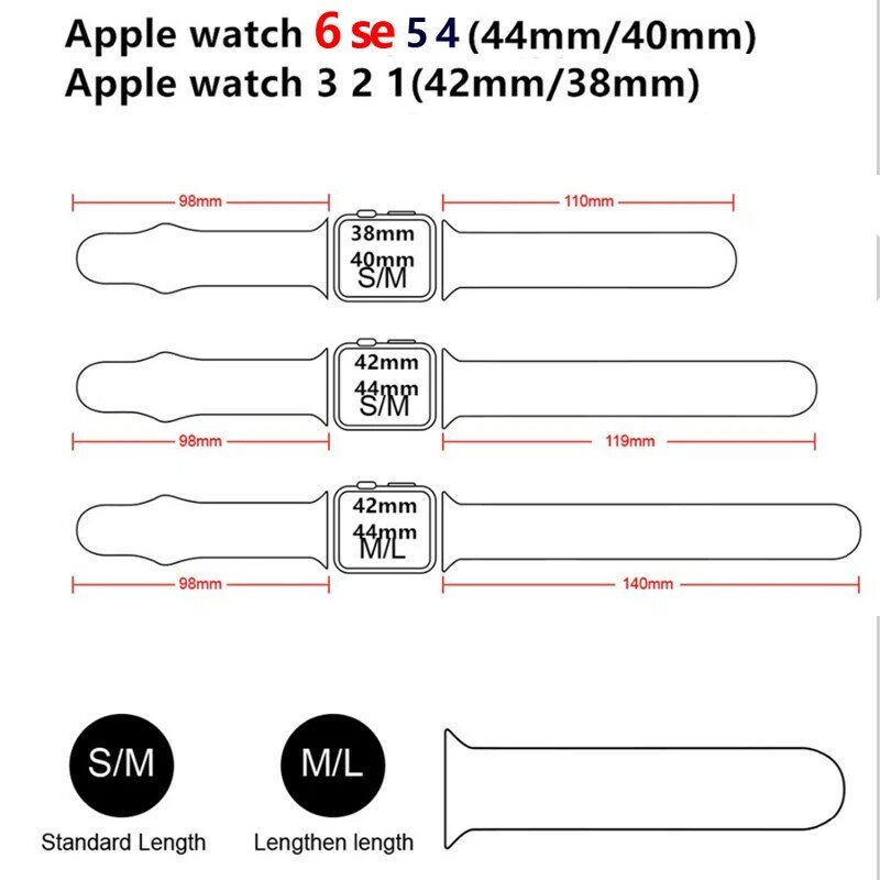 Tali Silikon untuk Apple Watch Band 44 Mm 42Mm 40Mm 38Mm Gelang Olahraga Gelang IWatch 6 5 SE 4 3 2 40 38 42 44 Mm Aksesori