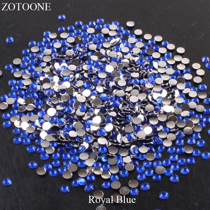 ZOTOONE-diamantes de imitación para uñas, 2-6mm, 1000 Uds., cristal transparente AB, sin adhesivo, Parte posterior plana, decoración 3D para uñas de uñas