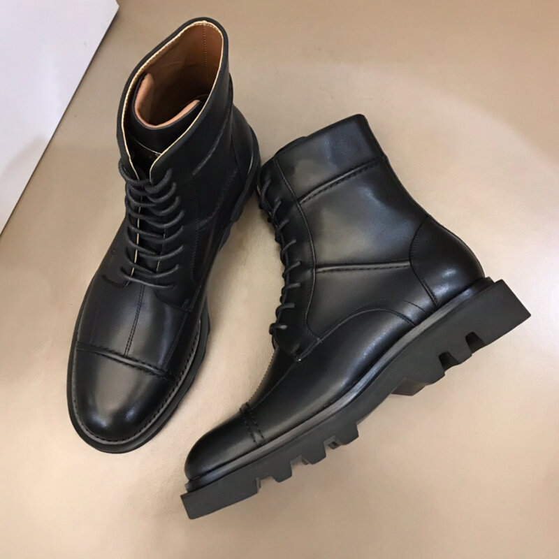 Nowe wysokiej jakości męskie buty prawdziwej skóry rycerz buty marki mody mężczyzna zasznurować botki buty motocyklowe dla mężczyzn