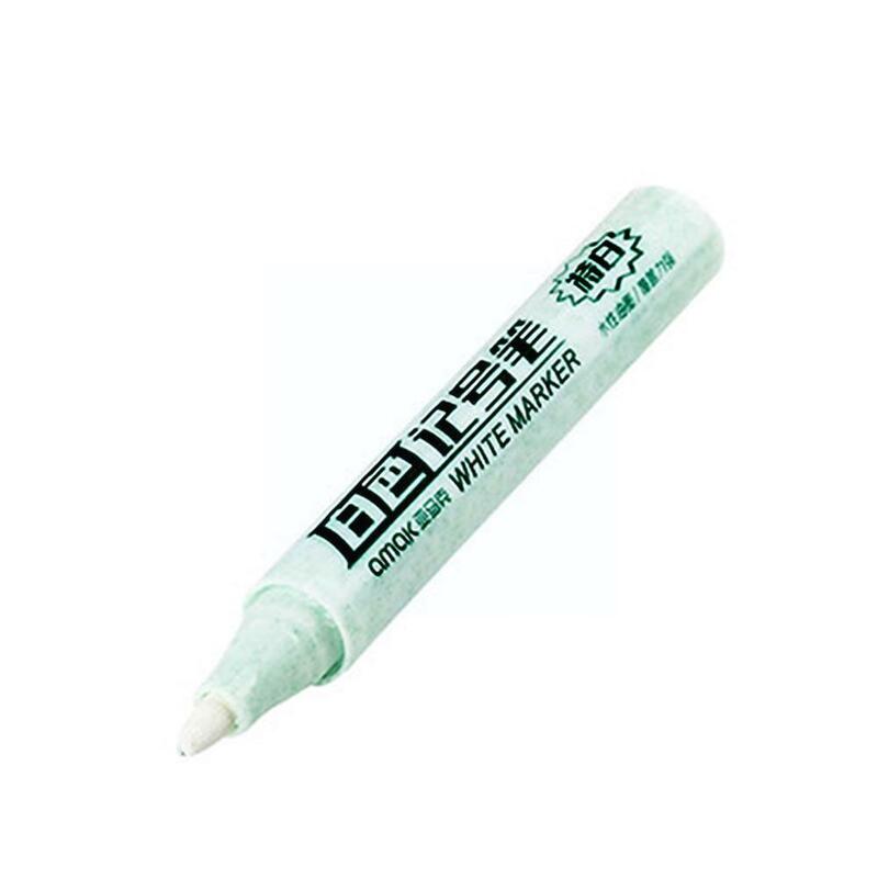 Pennarello bianco pneumatico oleoso pennarello Graffiti impermeabile ad asciugatura rapida vernice ceramica antiscolorimento penna industriale P6Q8