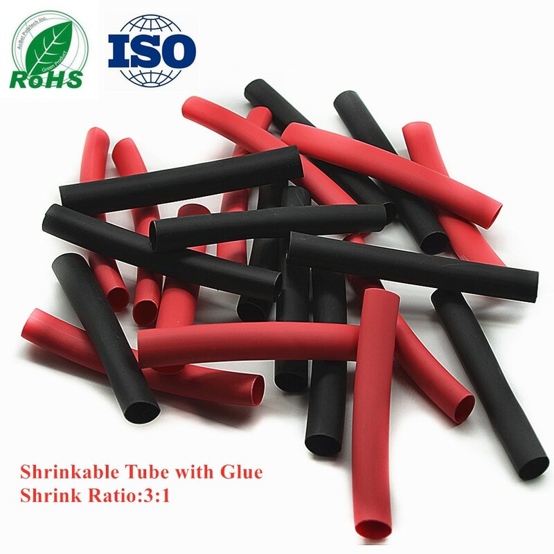 89MM/11PC 3:1 Heat Shrink Ratio Cable Sleeve Dual Wall Tubing Heat Shrink Tube Adhesive Lined with Glue Wrap Wire Kit 1/16 -1/1"