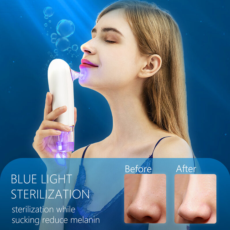 Small Bubble Blackhead Remover USB Rechargeable Water Cycle Pore Acne Pimple Removal Vacuum Suction Facial Cleaner Tool