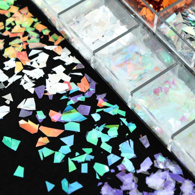 Holographische Glitter Unregelmäßigen Epoxy Harz Pailletten Pailletten Nail art Füllstoff Flake