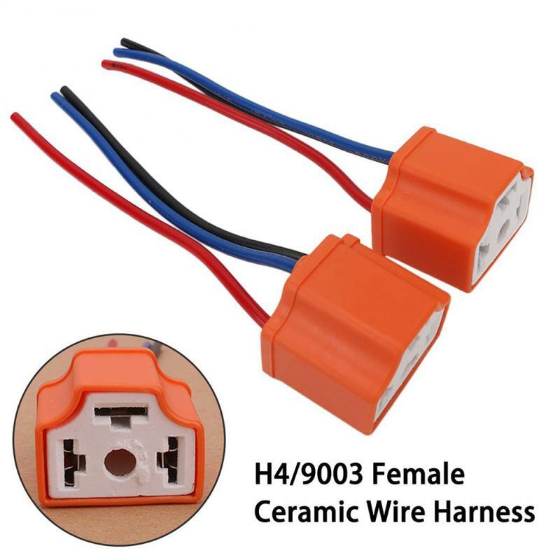H4/9003/HB2 여성 피그 테일 세라믹 헤드 라이트 커넥터 플러그 어댑터 소켓