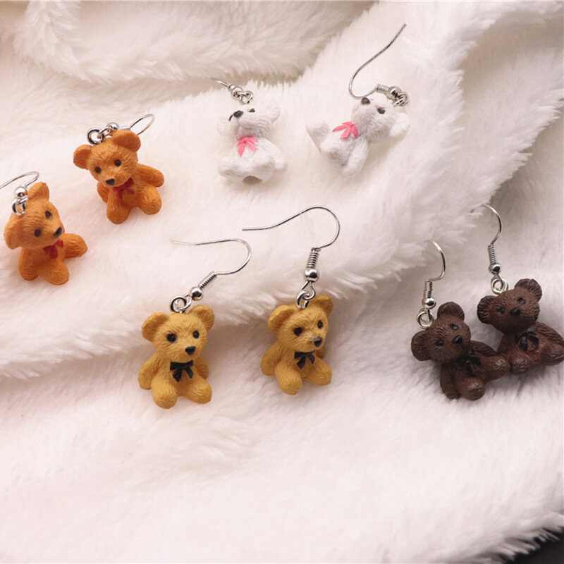 New Fashion Cute Bow Bear Statement Dainty Earring Fashion Jewelry 2021 Women Girl Friendship Gifts